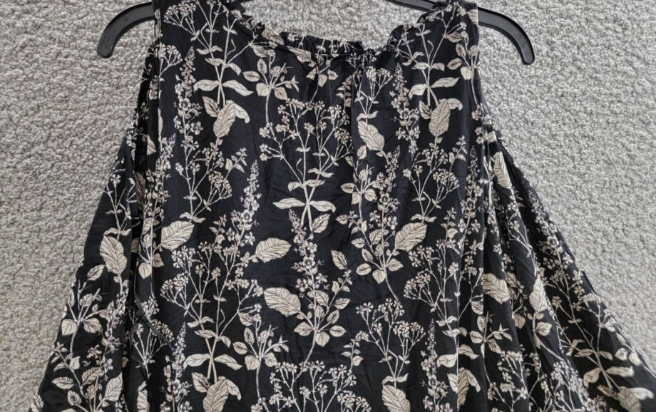Style & Co Cold Shoulder Peasant Dress Women's XXL Nocturnal Black 3/4 Sleeve