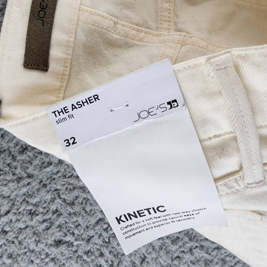 Joe's Jeans The Asher Slim Fit Jeans Men's 32 Off White Denim Mid Rise 5 Pockets