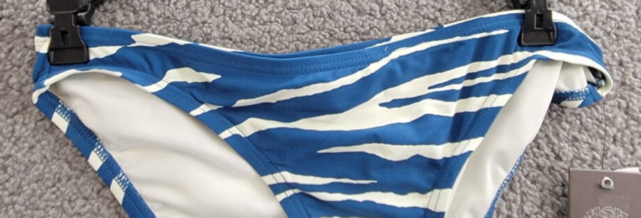 Vince Camuto Classic Bikini Bottoms Women's XS Azure/White Elastic Waist Pull On