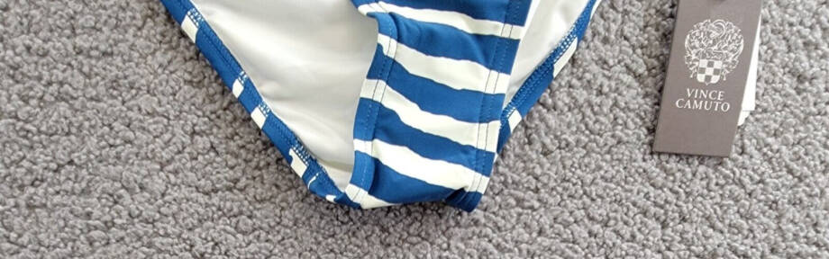 Vince Camuto Classic Bikini Bottoms Women's XS Azure/White Elastic Waist Pull On