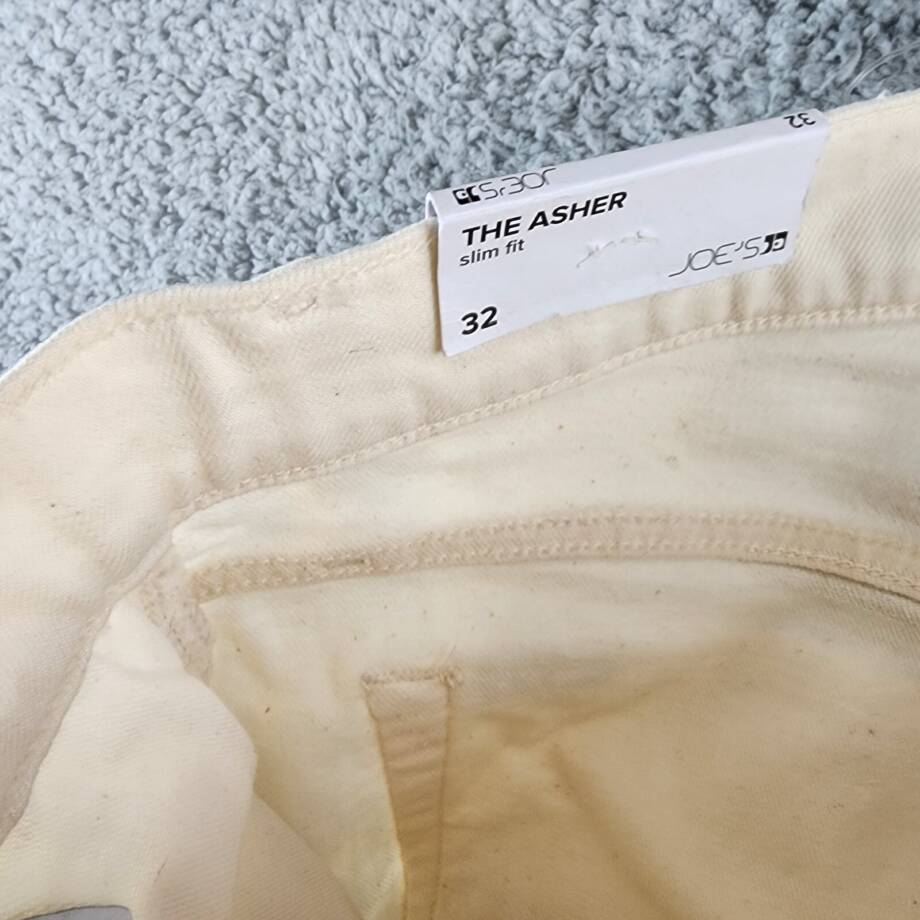 Joe's Jeans The Asher Slim Fit Jeans Men's 32 Off White Denim Mid Rise 5 Pockets