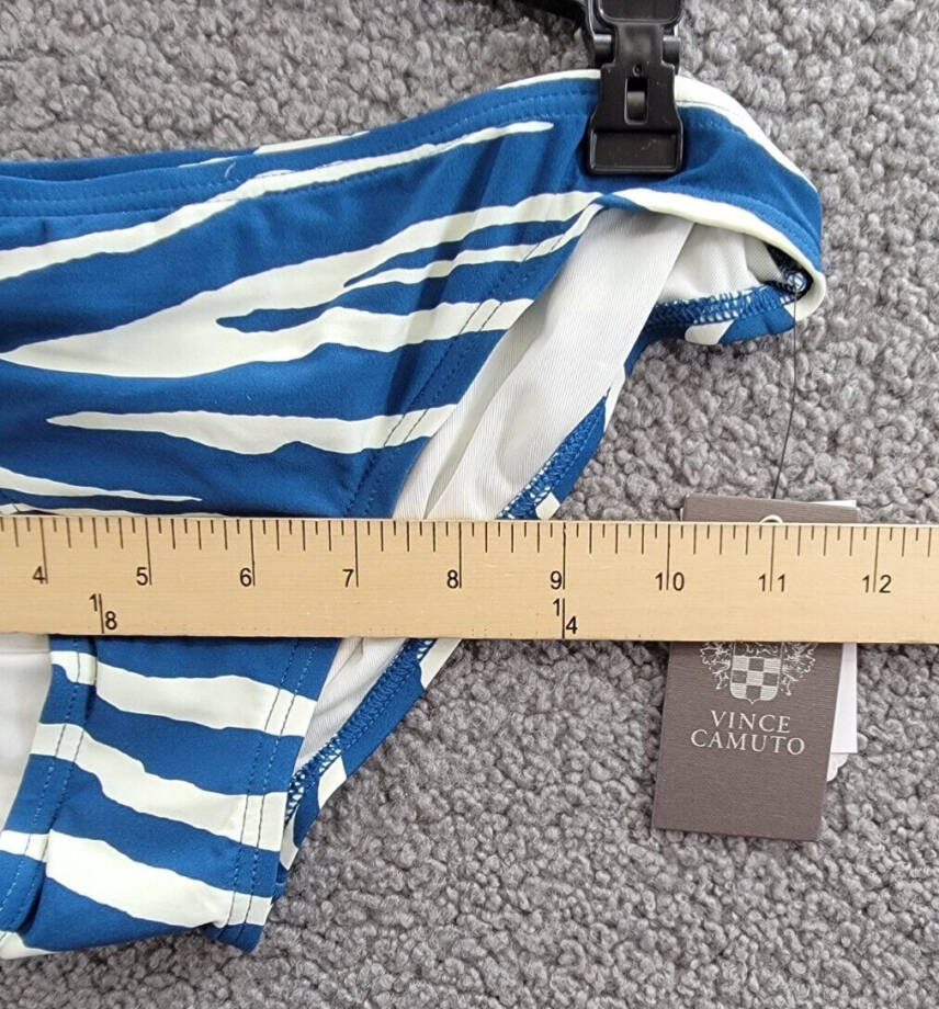 Vince Camuto Classic Bikini Bottoms Women's XS Azure/White Elastic Waist Pull On
