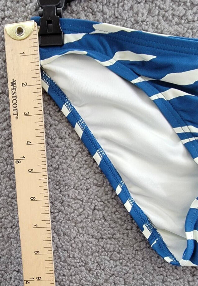 Vince Camuto Classic Bikini Bottoms Women's XS Azure/White Elastic Waist Pull On