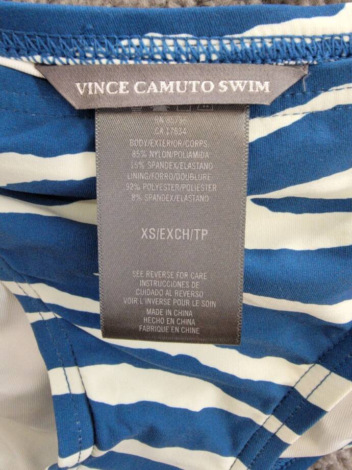 Vince Camuto Classic Bikini Bottoms Women's XS Azure/White Elastic Waist Pull On