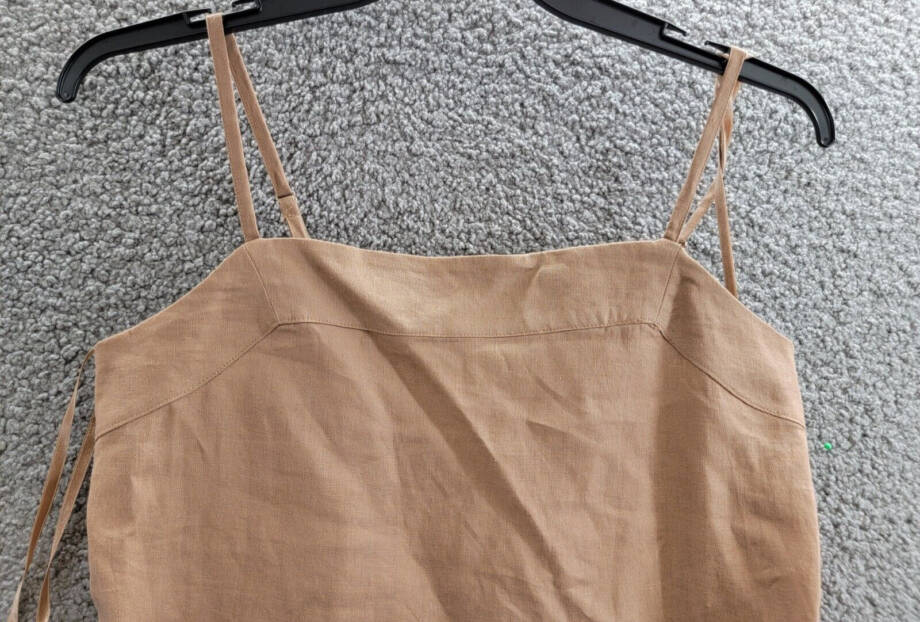State of Day Sleeveless Linen Blend Pajama Top Women's S Natural Umber Pullover