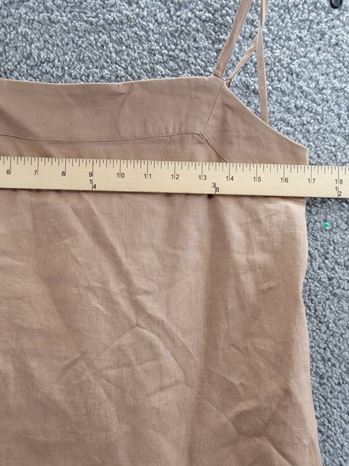 State of Day Sleeveless Linen Blend Pajama Top Women's S Natural Umber Pullover