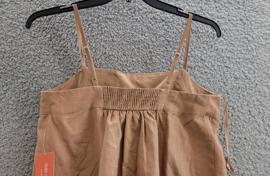 State of Day Sleeveless Linen Blend Pajama Top Women's S Natural Umber Pullover