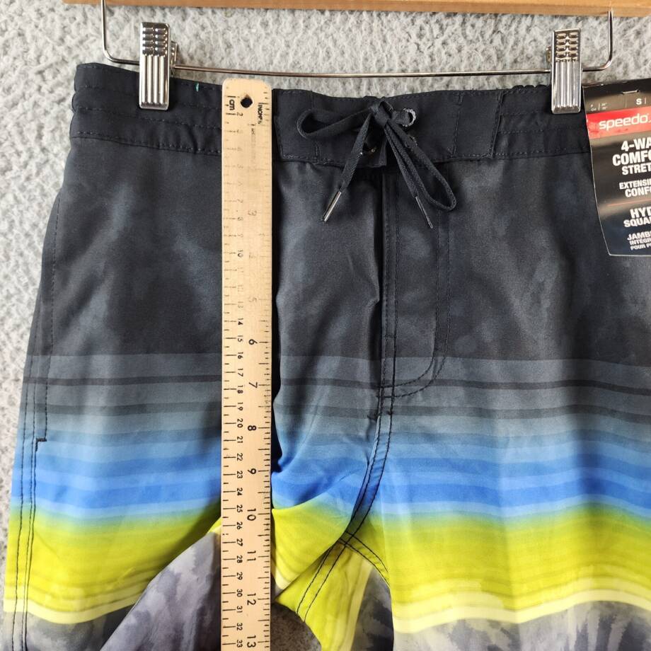 Speedo Printed Bondi Basin 9" Boardshorts Men's S Anthracite Elastic Waist