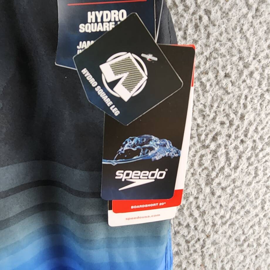Speedo Printed Bondi Basin 9" Boardshorts Men's S Anthracite Elastic Waist
