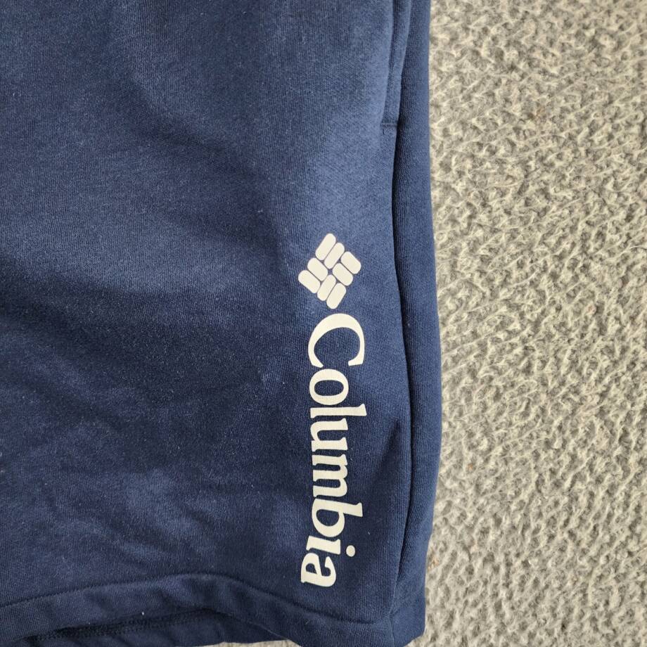 Columbia Logo Print Drawstring Short Men's XXL Navy Elastic Waist Pull On
