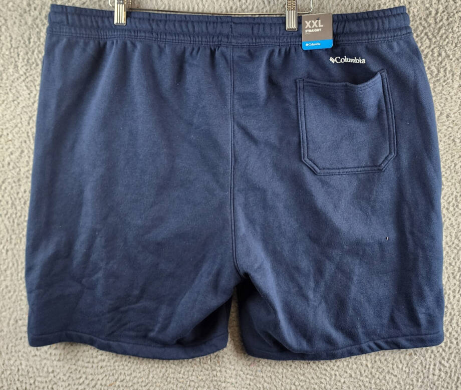 Columbia Logo Print Drawstring Short Men's XXL Navy Elastic Waist Pull On