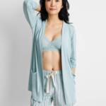 State of Day Knit Open Front Cardigan Women's S Gray Mist Front Pockets L/S