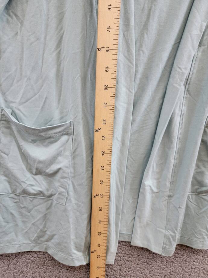 State of Day Knit Open Front Cardigan Women's S Gray Mist Front Pockets L/S