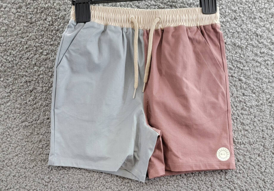 Rylee + Cru Color Blocked Board Shorts Little Boys 6-7Y Mulberry Drawstring