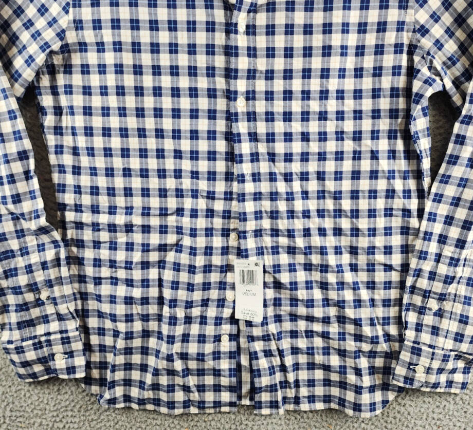 The Men's Store at Bloomingdale's Stretch Slim Fit Button Down Shirt Mens M Navy