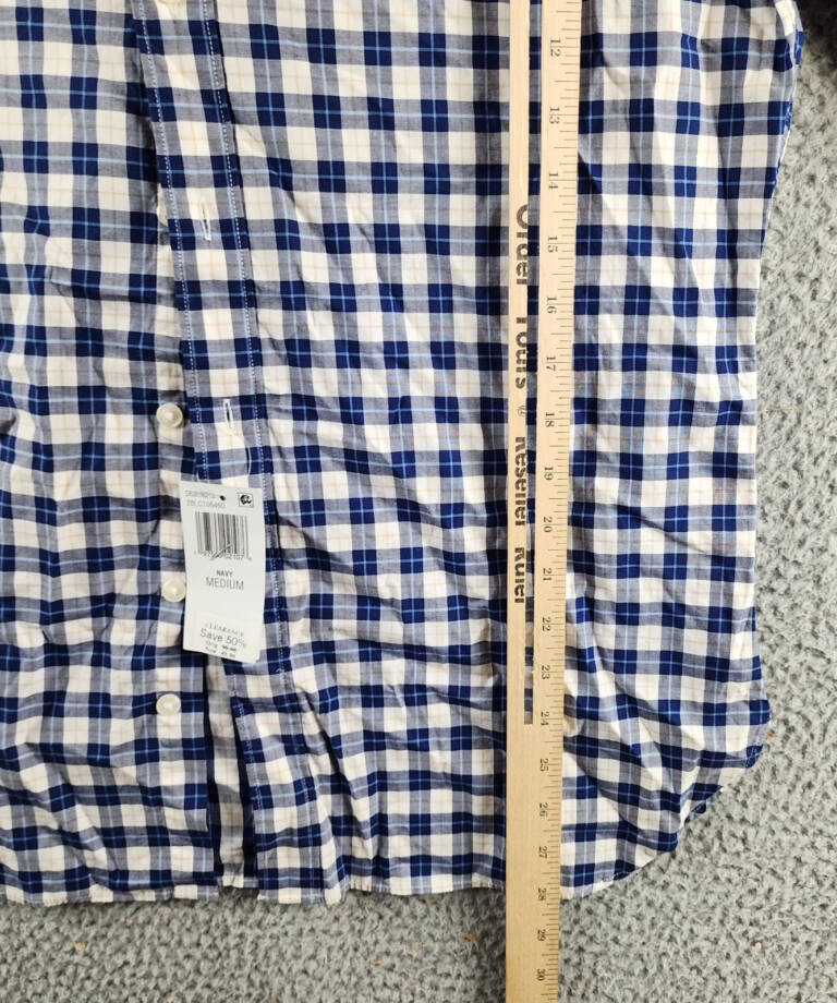 The Men's Store at Bloomingdale's Stretch Slim Fit Button Down Shirt Mens M Navy