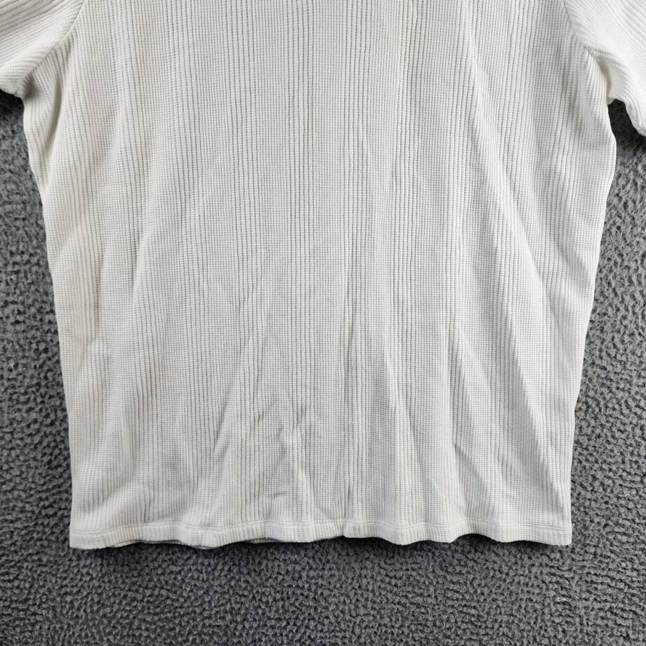 Vince Variegated Texture Polo Shirt Men's XXL Off White Collared Short Sleeve