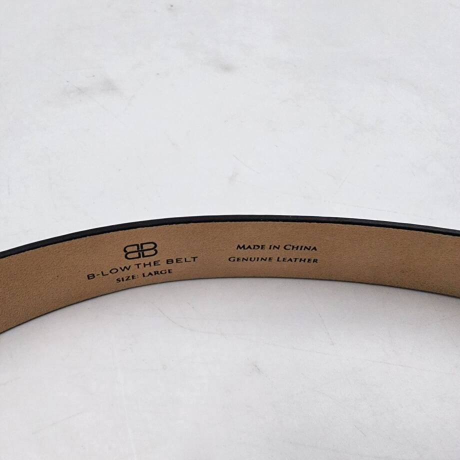 B-low the Belt Hattie Belt Women's L Black/Gold Chain Buckle With Double Loops
