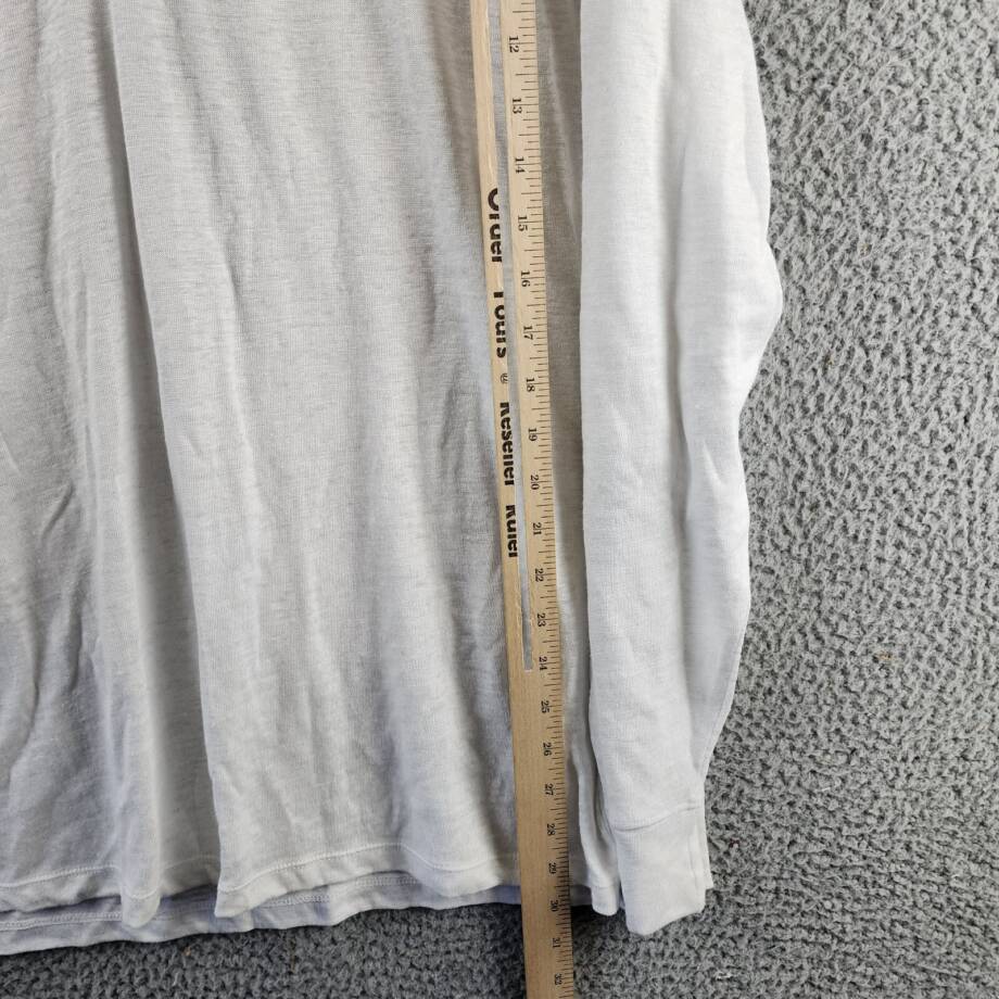 Vince Long Sleeve Linen Henley Shirt Men's XXL Optic White Four-Button Pullover