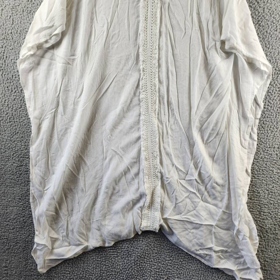 I.N.C. International Concepts Fringe-Trim Kimono Cover Up Women's One Size White