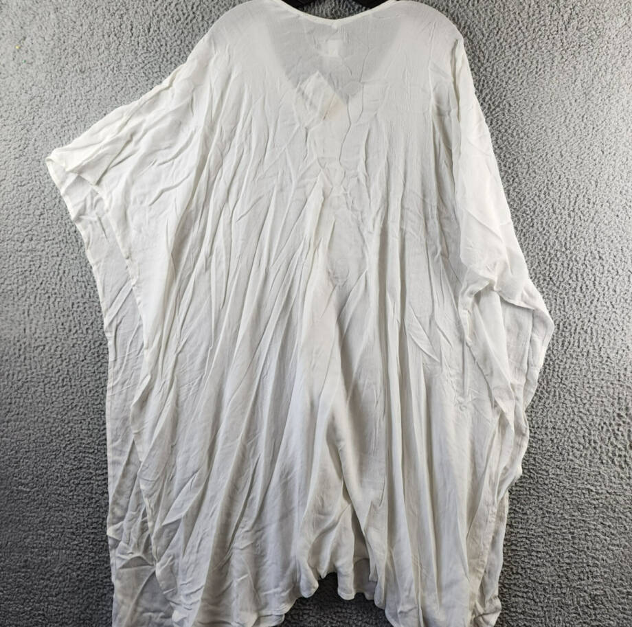 I.N.C. International Concepts Fringe-Trim Kimono Cover Up Women's One Size White