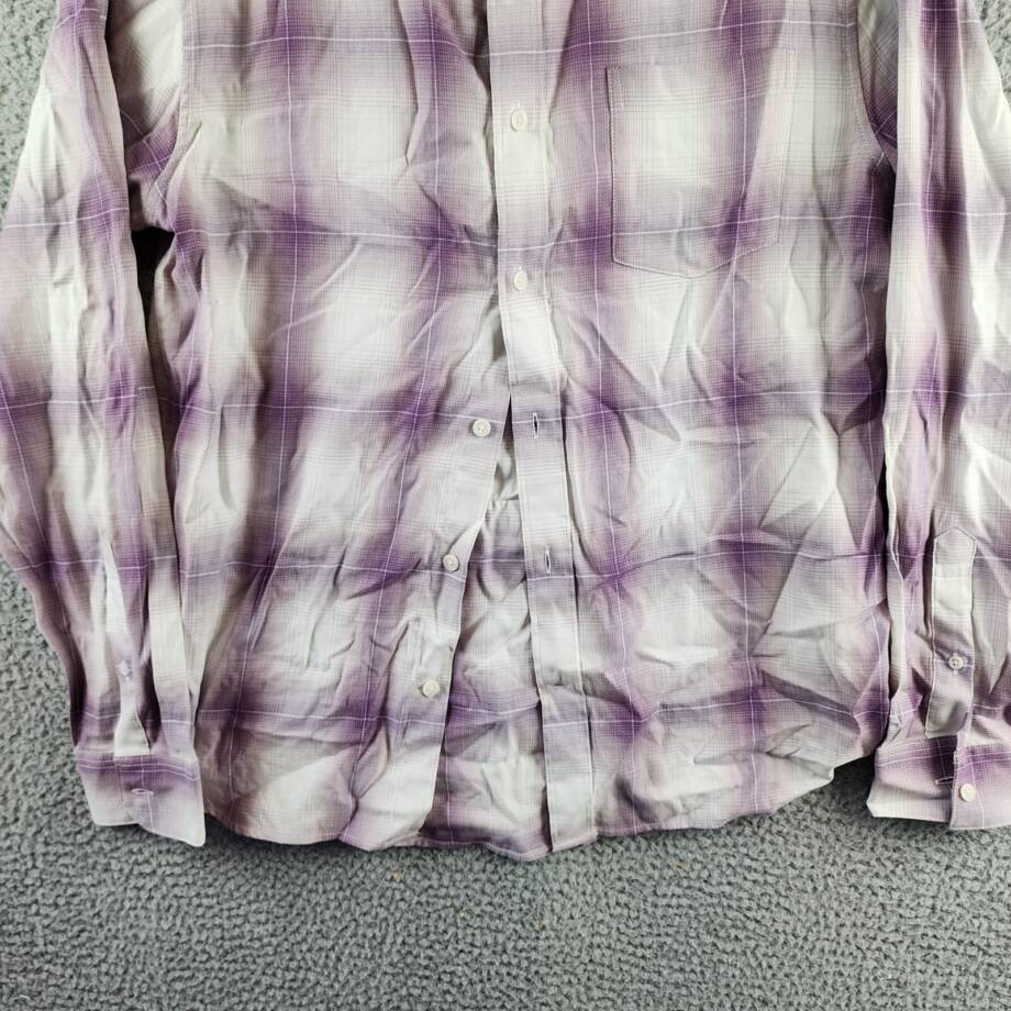 Vince Mirage Plaid Sport Shirt Men's M Purple Classic Fit Button Closure L/S