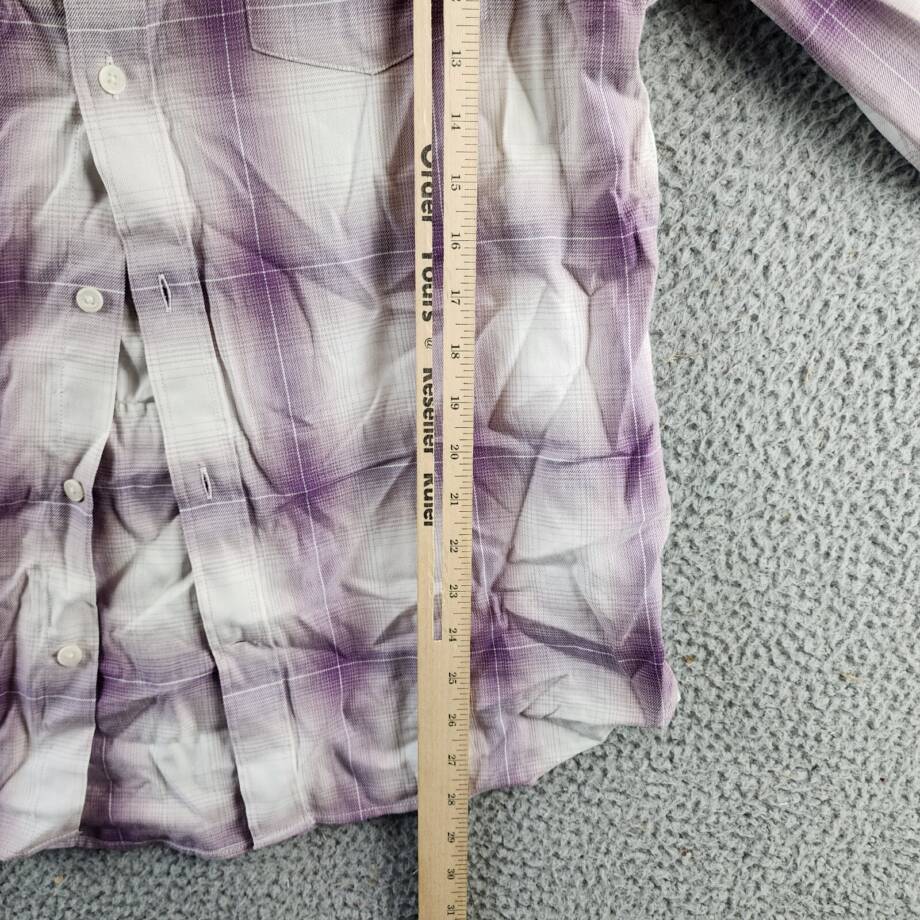 Vince Mirage Plaid Sport Shirt Men's M Purple Classic Fit Button Closure L/S