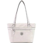 Giani Bernini Faux Leather Tooling Tote Women's Ivory Embossed Floral Zip Top