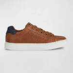 GEOX Nashik Garçon Low Cut Sneaker Boys 35 Cognac/Navy Lace And Zip Closure