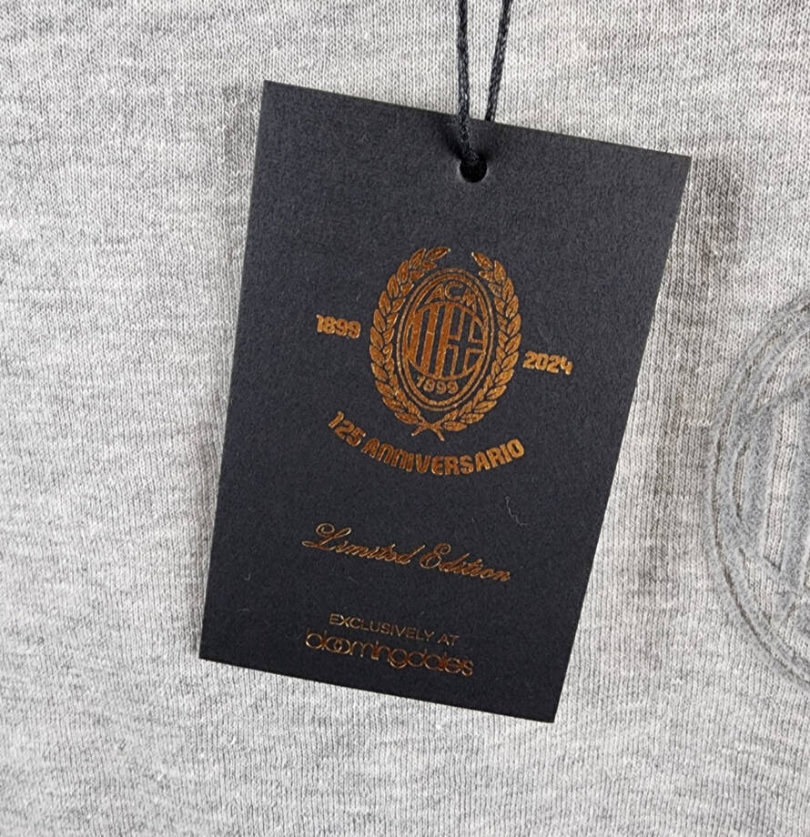 A.C. Milan Front & Back Logo Sweatshirt Men's S Light Gray Heather Crewneck L/S~