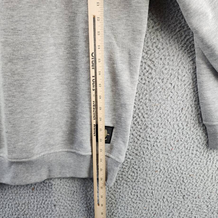 A.C. Milan Front & Back Logo Sweatshirt Men's S Light Gray Heather Crewneck L/S~