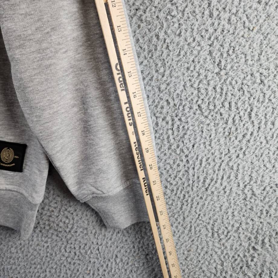 A.C. Milan Front & Back Logo Sweatshirt Men's S Light Gray Heather Crewneck L/S~