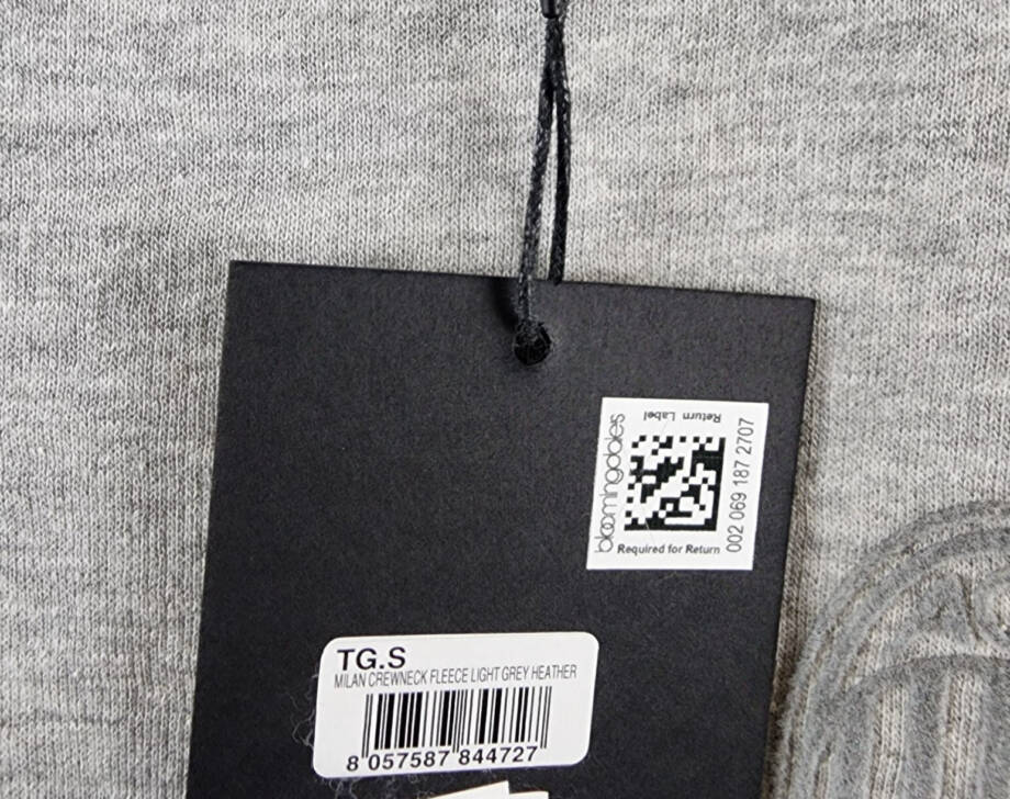A.C. Milan Front & Back Logo Sweatshirt Men's S Light Gray Heather Crewneck L/S~