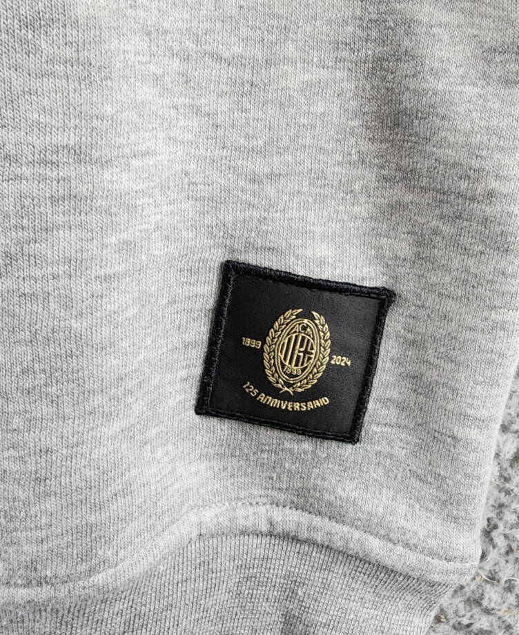 A.C. Milan Front & Back Logo Sweatshirt Men's S Light Gray Heather Crewneck L/S~