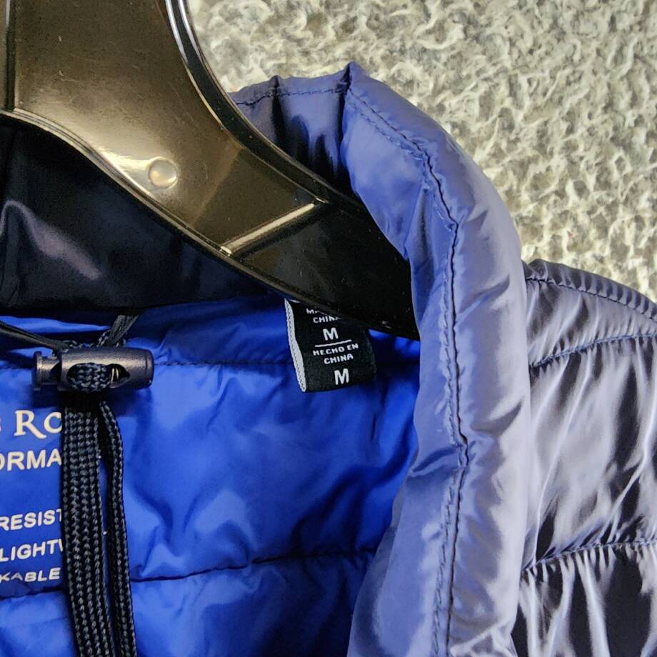 Club Room Quilted Packable Puffer Vest Men's M Navy Solid Stand Collar Full Zip+