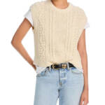 Velvet by Graham & Spencer Maggy Sweater Vest Women's S Ivory Crewneck Pullover