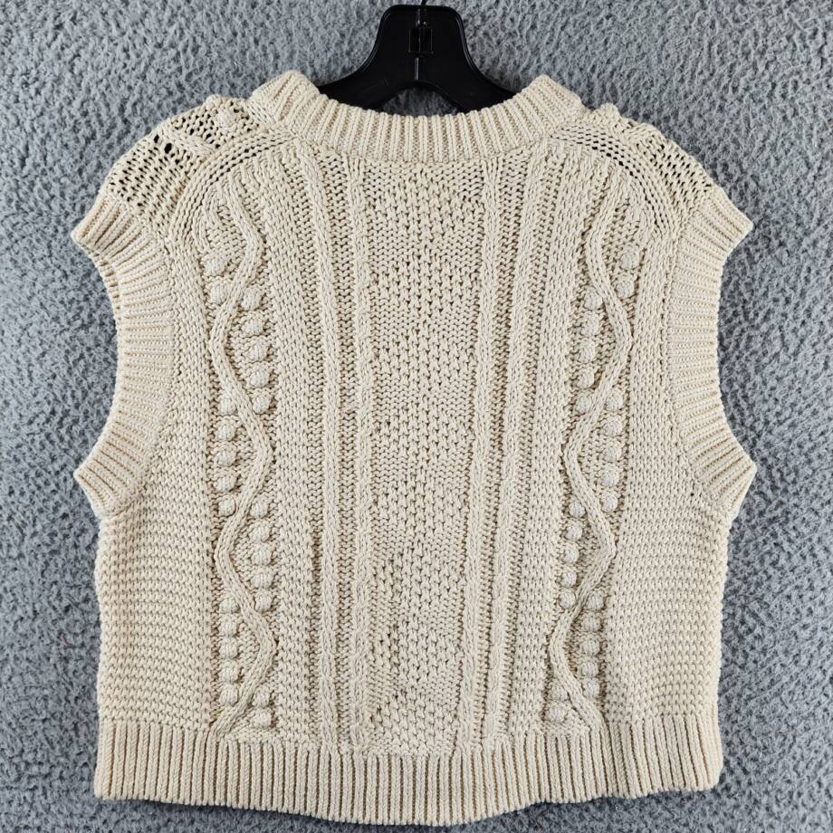 Velvet by Graham & Spencer Maggy Sweater Vest Women's S Ivory Crewneck Pullover