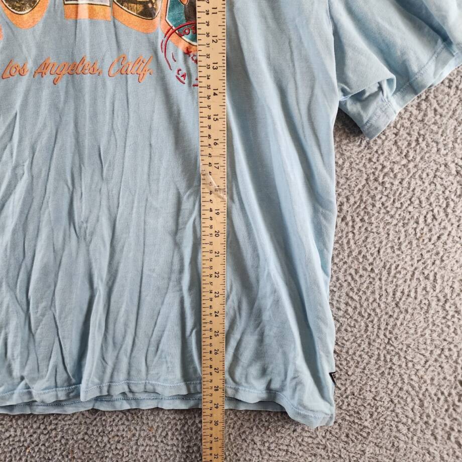 GUESS Postcard Logo Graphic Crewneck T-Shirt Men's XXL Laguna Blue Short Sleeve+