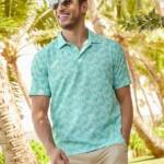 Tommy Bahama The Bahama Coast Moisture-Wicking Printed Polo Shirt Men's S Opal