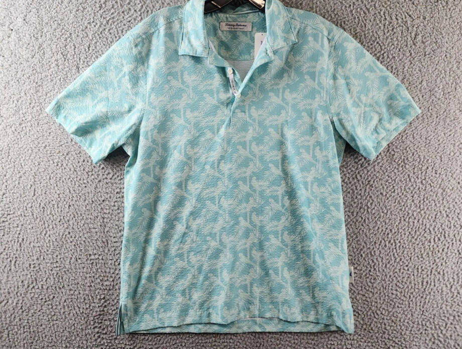 Tommy Bahama The Bahama Coast Moisture-Wicking Printed Polo Shirt Men's S Opal
