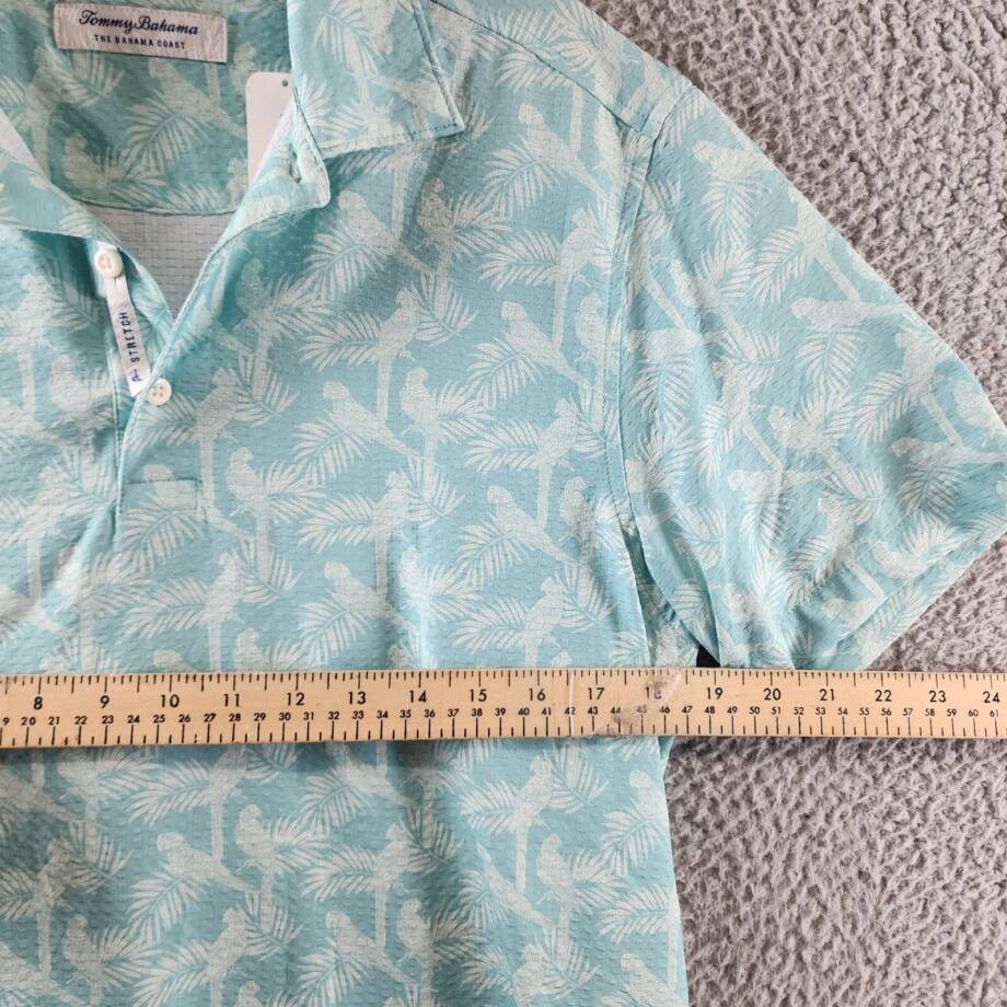 Tommy Bahama The Bahama Coast Moisture-Wicking Printed Polo Shirt Men's S Opal