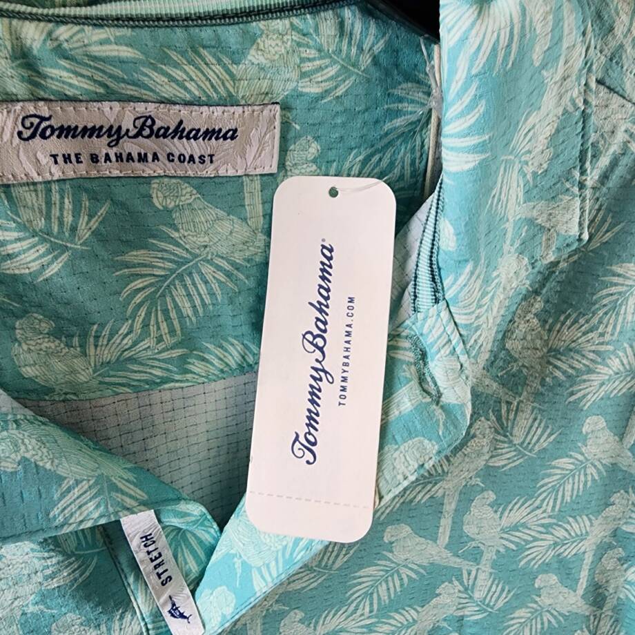 Tommy Bahama The Bahama Coast Moisture-Wicking Printed Polo Shirt Men's S Opal