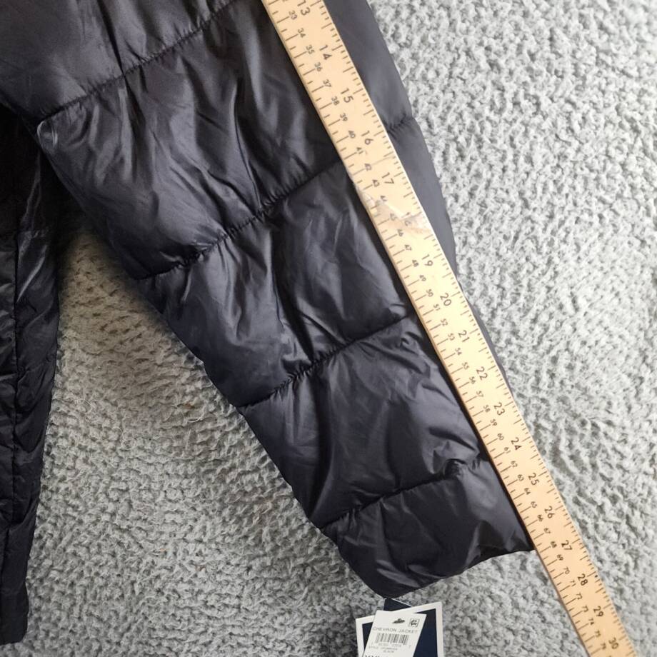 Club Room Chevron Quilted Hooded Puffer Jacket Men's XXL Black Full Zipped L/S +