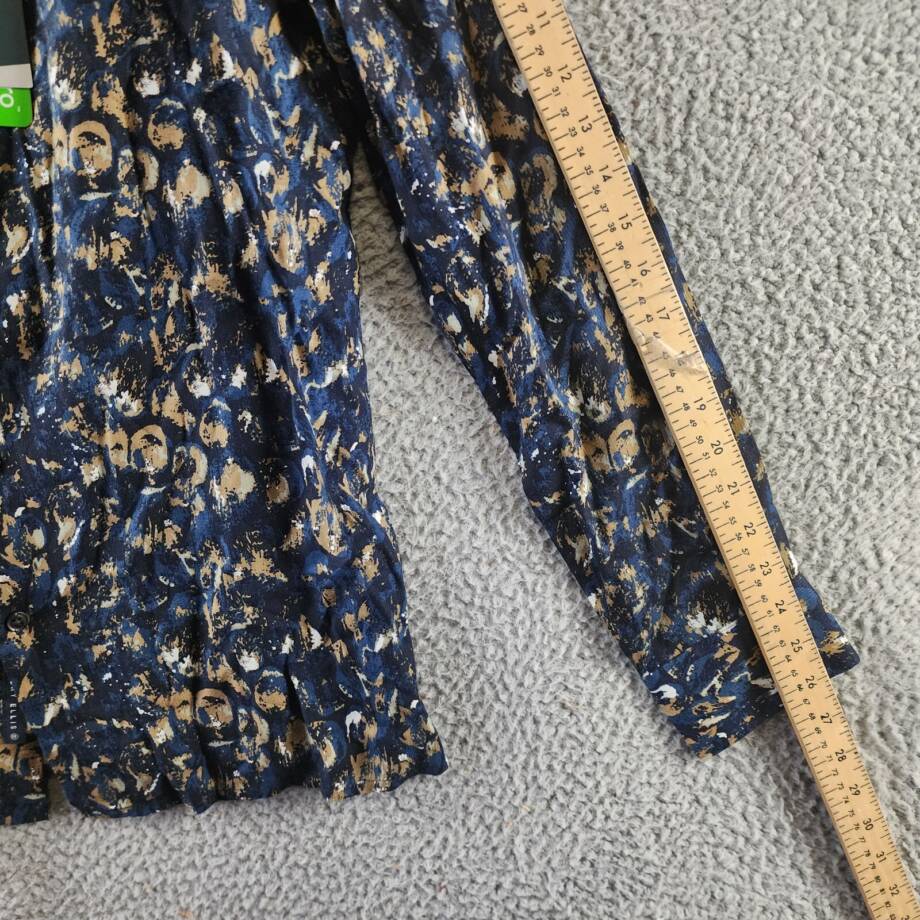 Perry Ellis Paint Stroke-Print Shirt Men's S Safari Long Sleeve Button Closure