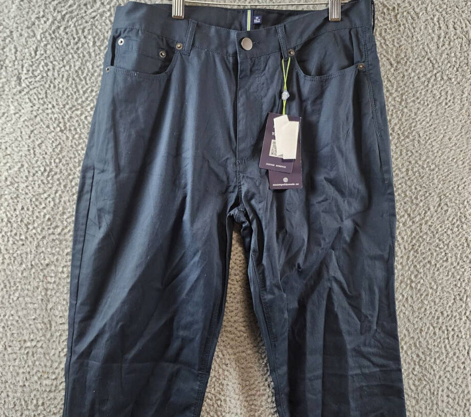 Society of Threads Regular Fit Pants Men's 32 Navy Pockets Button Zip Closure
