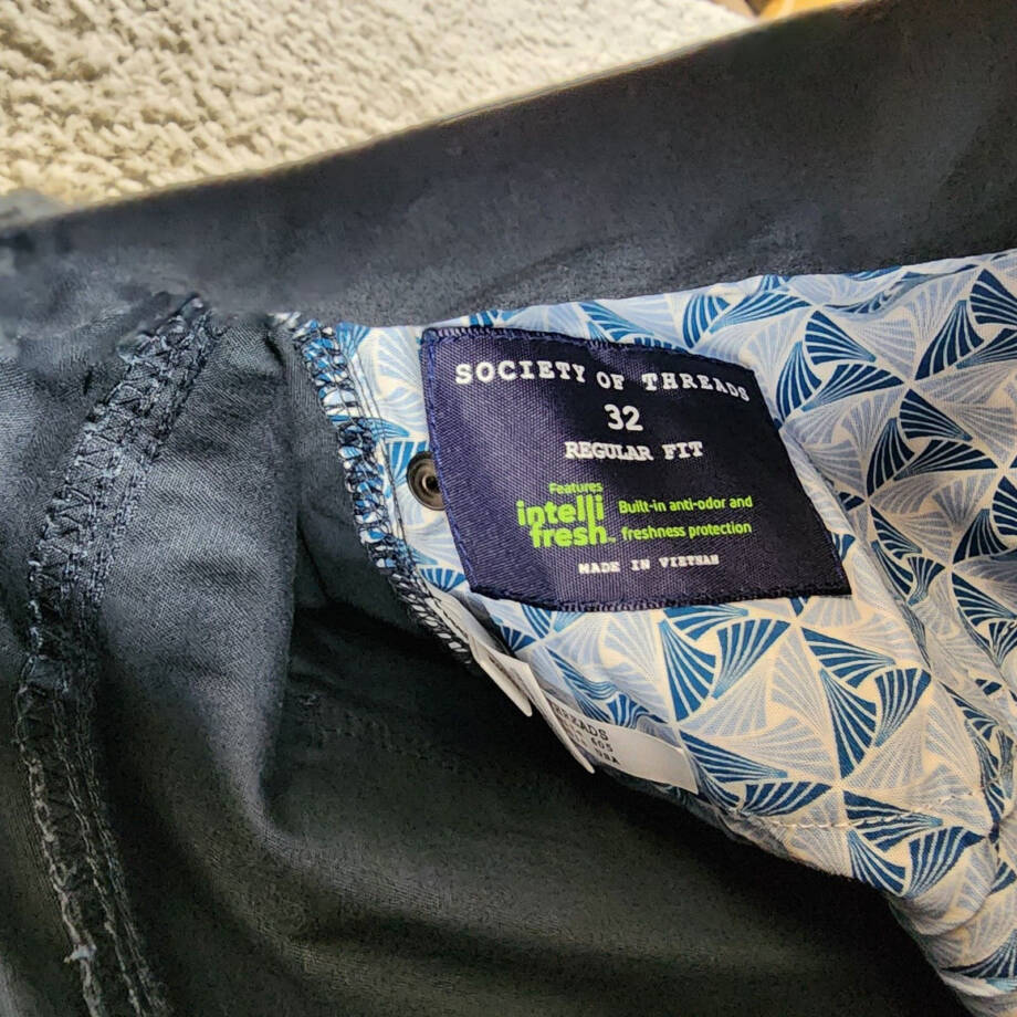 Society of Threads Regular Fit Pants Men's 32 Navy Pockets Button Zip Closure