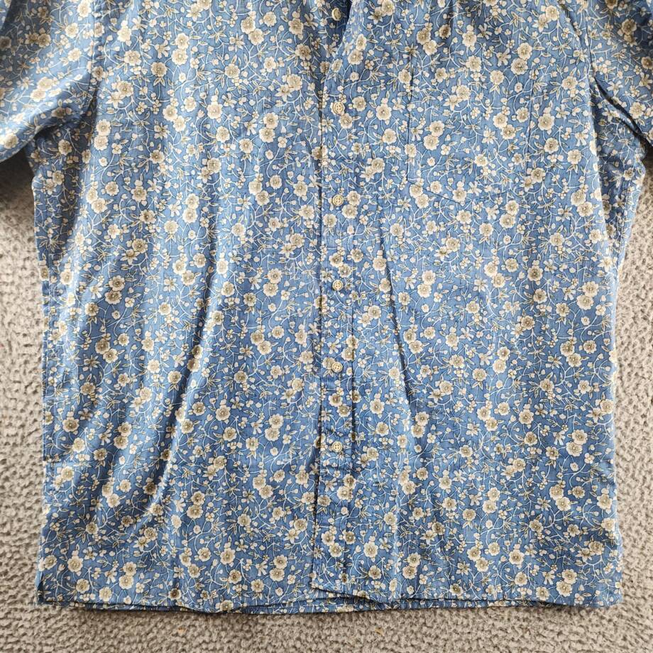 Reyn Spooner Kettle Floral Print Button Down Camp Shirt Men's L Lichen Blue S/S