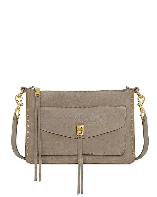 Rebecca Minkoff Darren Signature Leather Shoulder Bag Womens Small Clay Zippered