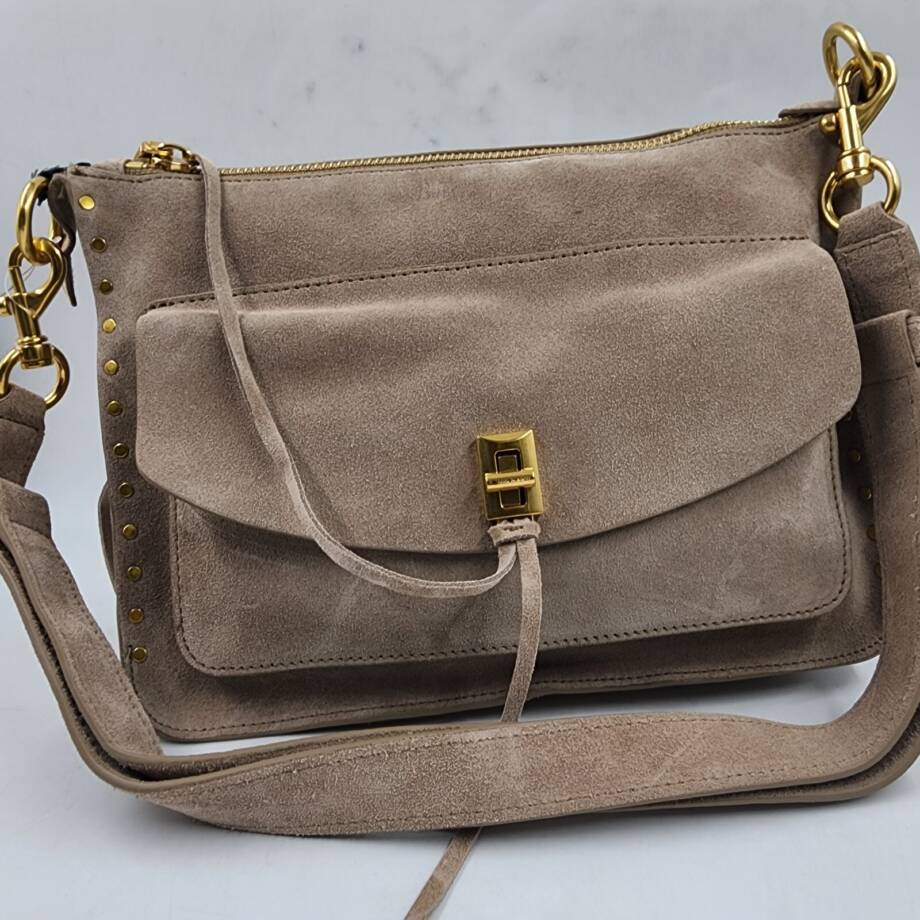 Rebecca Minkoff Darren Signature Leather Shoulder Bag Womens Small Clay Zippered