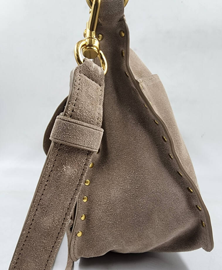 Rebecca Minkoff Darren Signature Leather Shoulder Bag Womens Small Clay Zippered